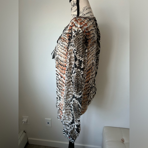 Hale Bob Shrivana Chiffon Animal Print Top 100% Silk - size M - Picture 4 of 11